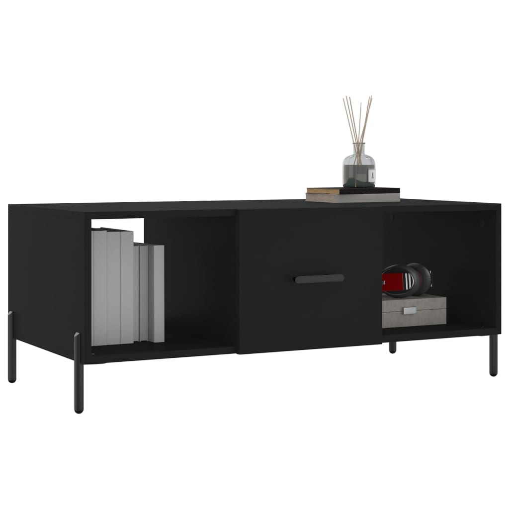 Tavolino da Salotto Nero 102x50x40 cm in Legno Multistrato | homemem39