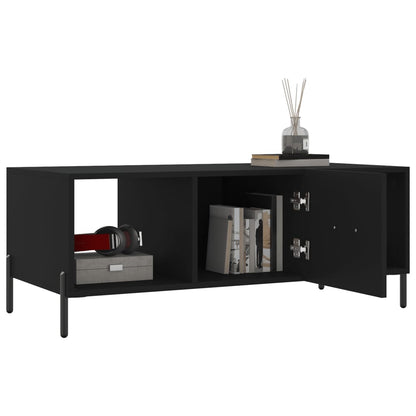 Tavolino da Salotto Nero 102x50x40 cm in Legno Multistrato