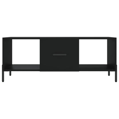 Tavolino da Salotto Nero 102x50x40 cm in Legno Multistrato