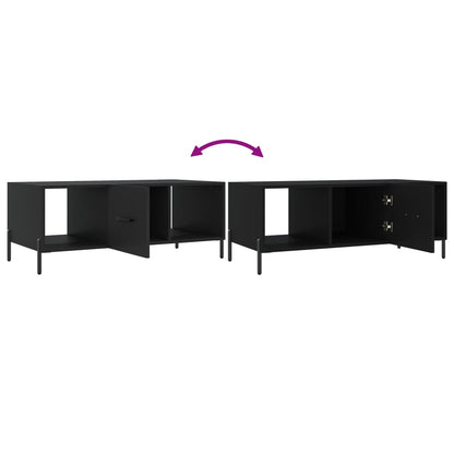Tavolino da Salotto Nero 102x50x40 cm in Legno Multistrato