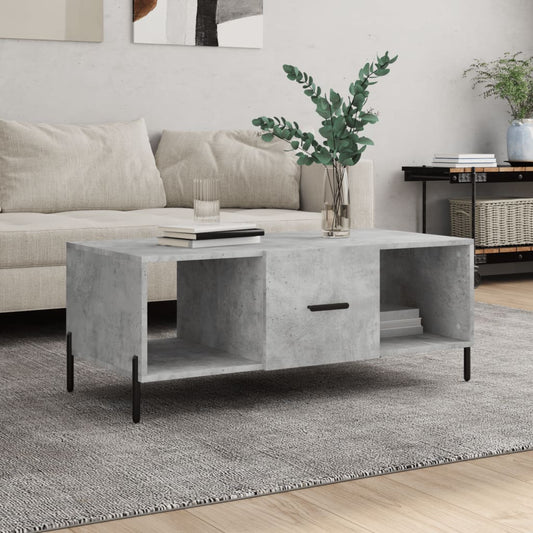 Tavolino Salotto Grigio Cemento 102x50x40 cm Legno Multistrato | homemem39