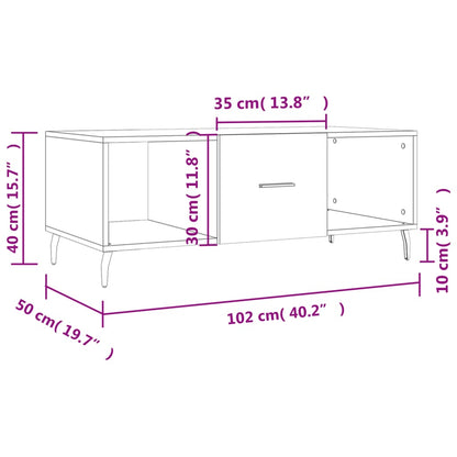 Tavolino da Salotto Nero 102x50x40 cm in Legno Multistrato | homemem39