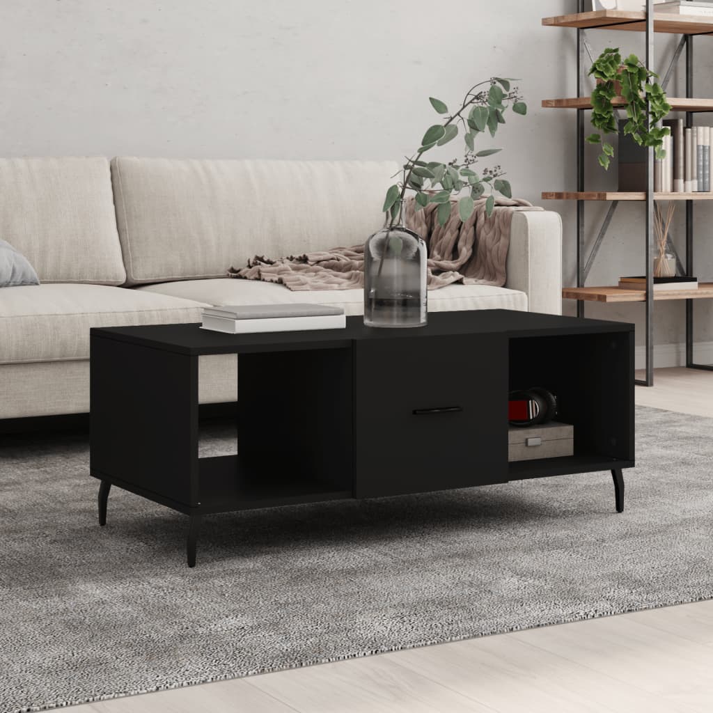 Tavolino da Salotto Nero 102x50x40 cm in Legno Multistrato | homemem39