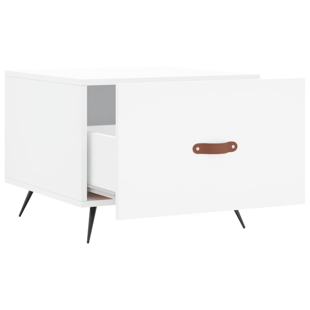 Tavolino da Salotto Bianco 50x50x40 cm in Legno Multistrato