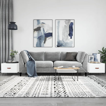 Tavolini da Salotto 2 pz Bianchi 50x50x40 cm Legno Multistrato | homemem39