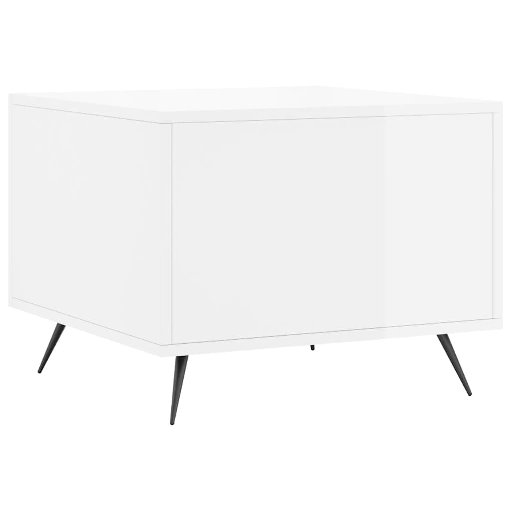 Tavolino da Salotto Bianco Lucido 50x50x40 cm Legno Multistrato | homemem39