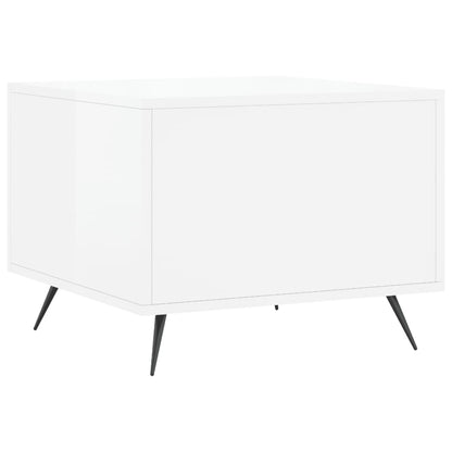 Tavolini Salotto 2pz Bianco Lucido 50x50x40cm Legno Multistrato
