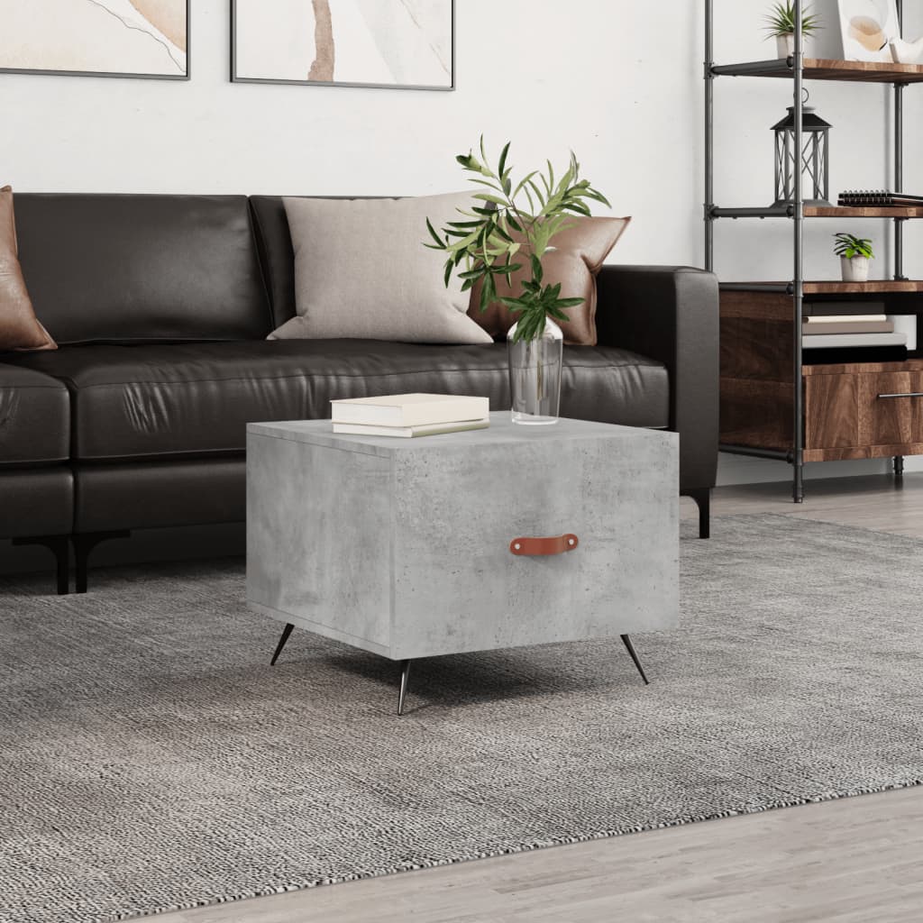 Tavolino Salotto Grigio Cemento 50x50x40 cm Legno Multistrato | homemem39