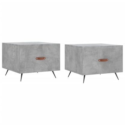 Tavolini Salotto 2pz Grigio Cemento 50x50x40 Legno Multistrato | homemem39