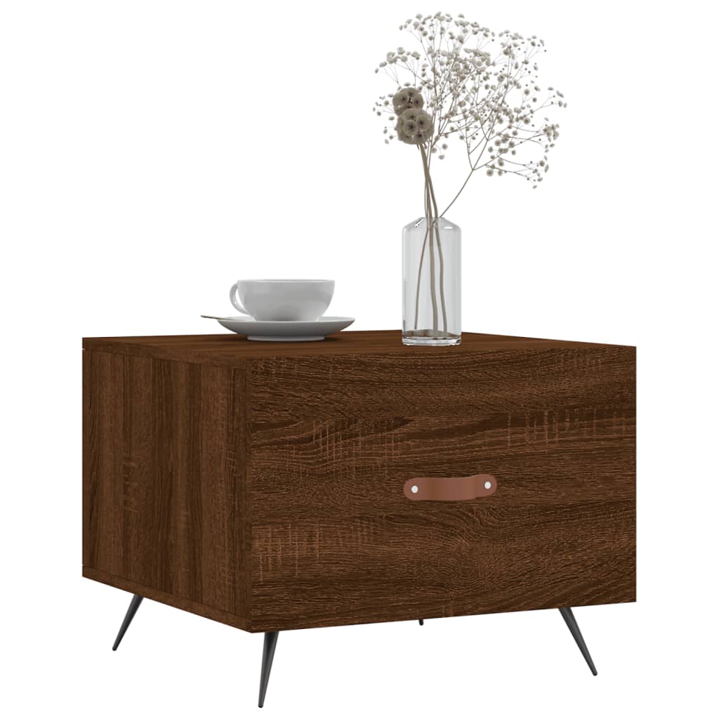 Tavolino da Salotto Rovere Marrone 50x50x40cm Legno Multistrato | homemem39