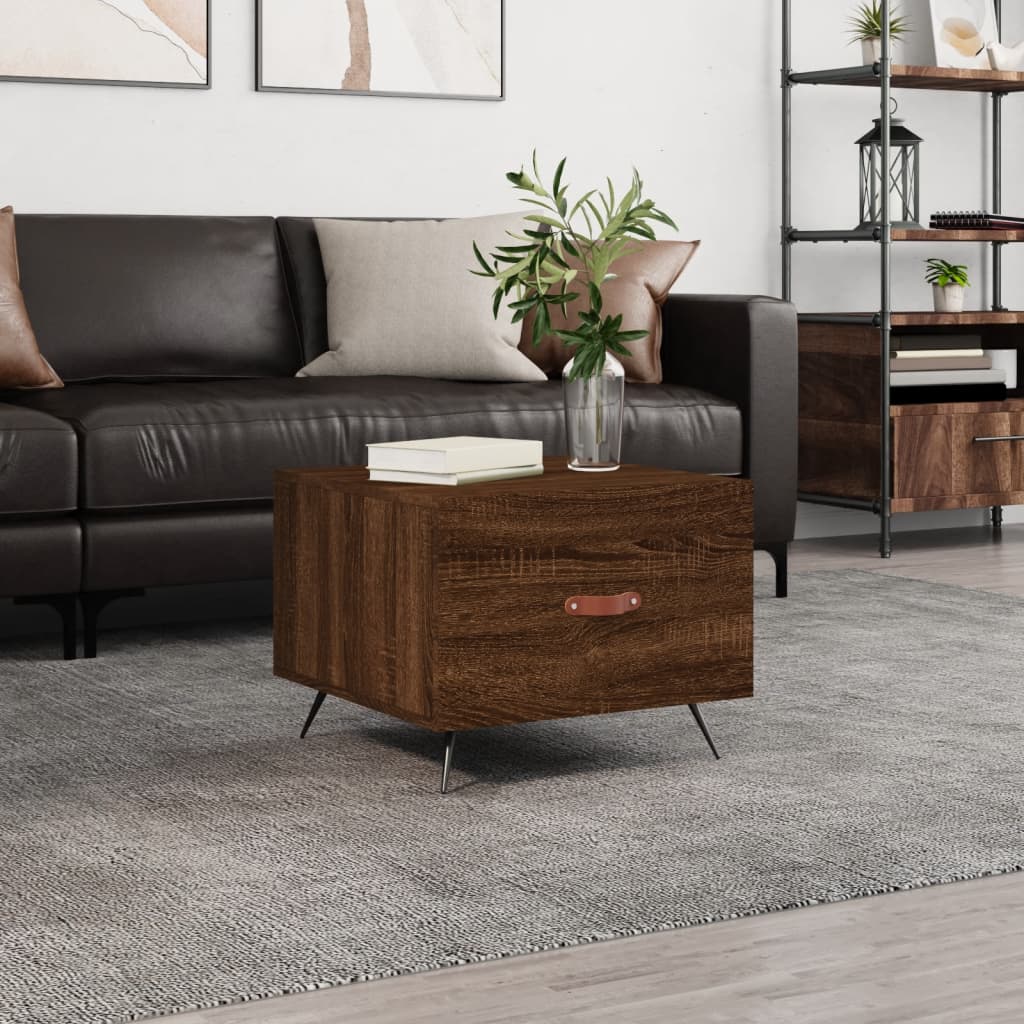 Tavolino da Salotto Rovere Marrone 50x50x40cm Legno Multistrato | homemem39