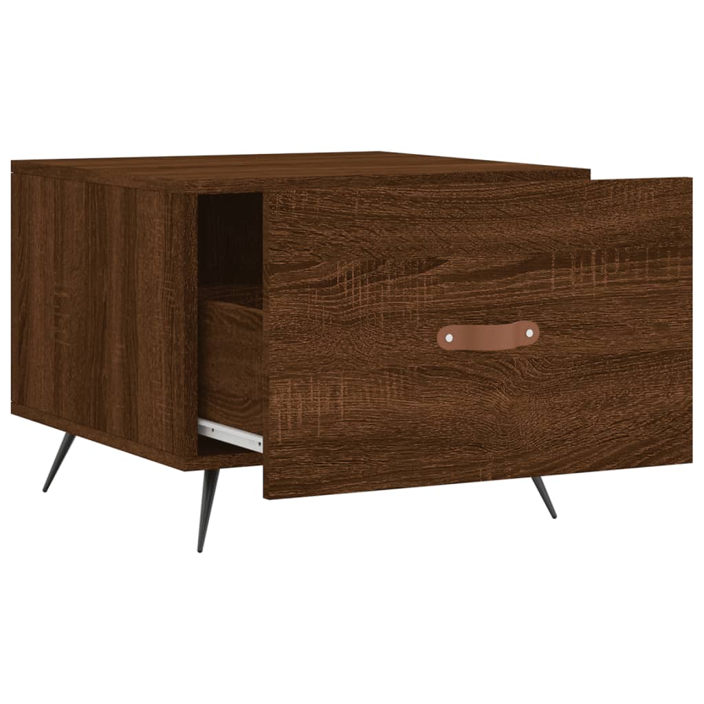 Tavolini Salotto 2 pz Rovere Marrone 50x50x40 Legno Multistrato