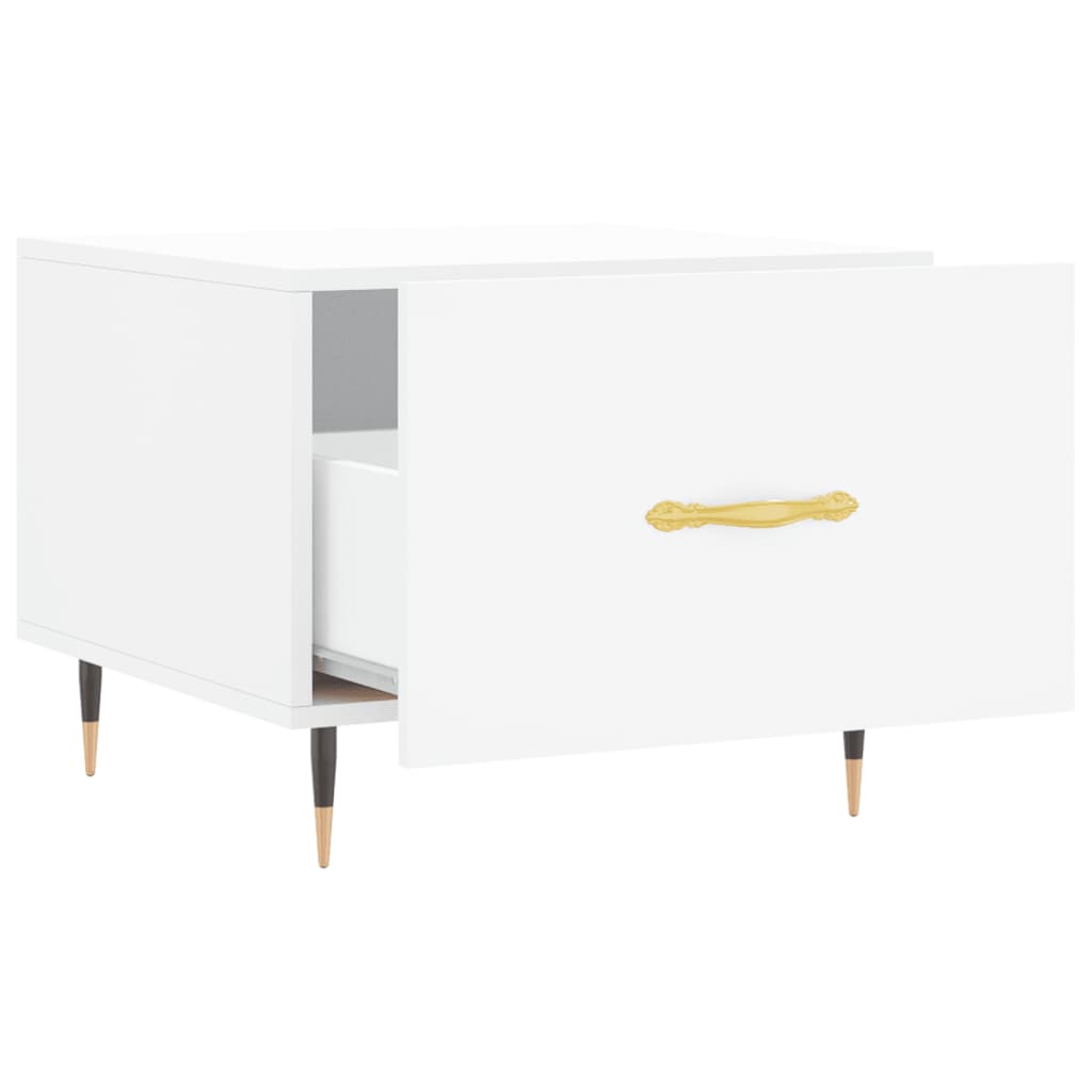 Tavolino da Salotto Bianco 50x50x40 cm in Legno Multistrato