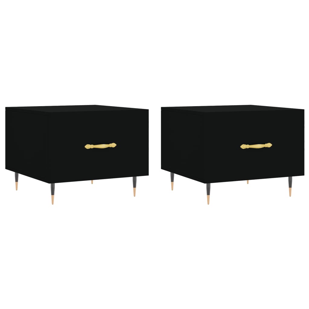 Tavolini da Salotto 2 pz Neri 50x50x40 cm in Legno Multistrato | homemem39