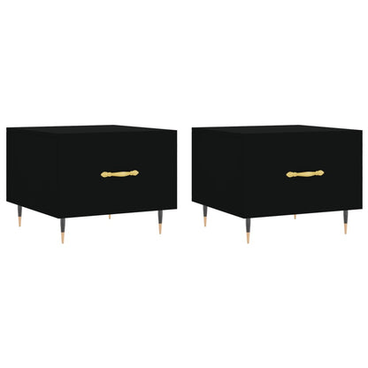Tavolini da Salotto 2 pz Neri 50x50x40 cm in Legno Multistrato | homemem39