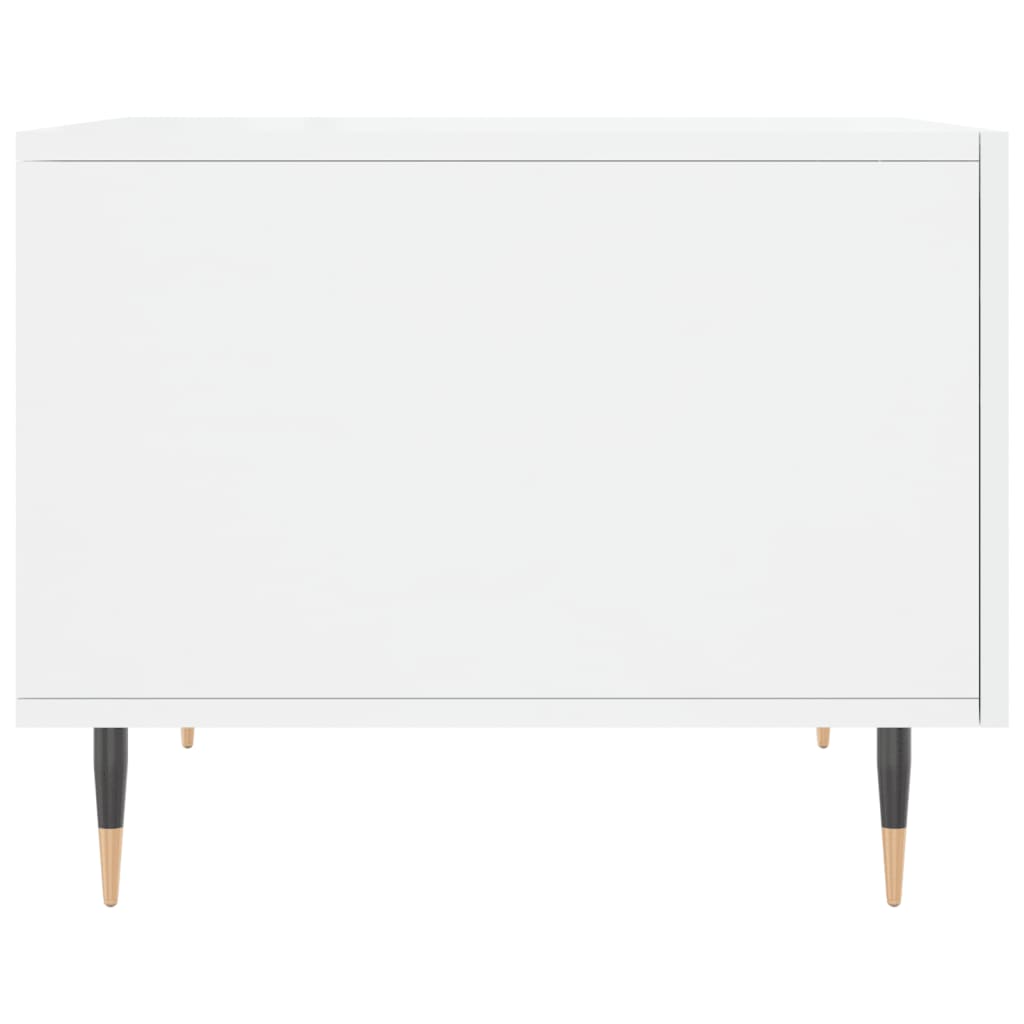 Tavolino da Salotto Bianco Lucido 50x50x40 cm Legno Multistrato | homemem39