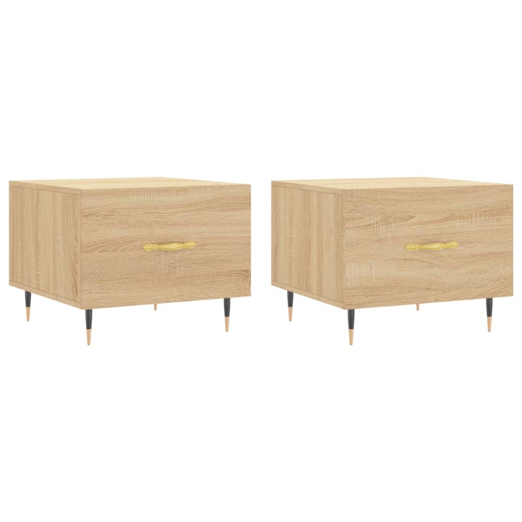Tavolini Salotto 2pz Rovere Sonoma 50x50x40cm Legno Multistrato | homemem39