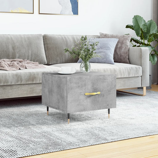 Tavolino Salotto Grigio Cemento 50x50x40 cm Legno Multistrato | homemem39