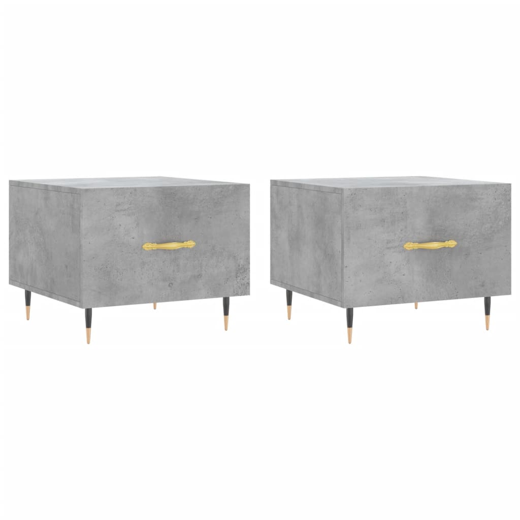 Tavolini Salotto 2pz Grigio Cemento 50x50x40 Legno Multistrato | homemem39