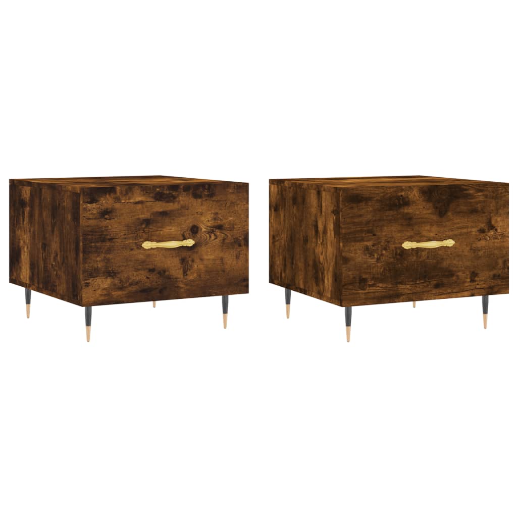 Tavolini Salotto 2 pz Rovere Fumo 50x50x40cm Legno Multistrato | homemem39