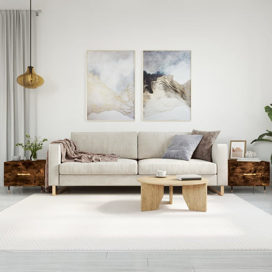 Tavolini Salotto 2 pz Rovere Fumo 50x50x40cm Legno Multistrato | homemem39