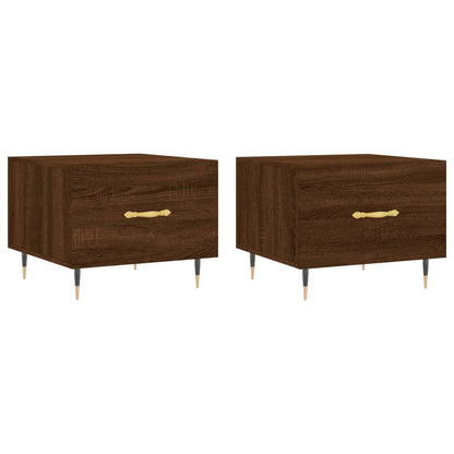 Tavolini Salotto 2 pz Rovere Marrone 50x50x40 Legno Multistrato | homemem39