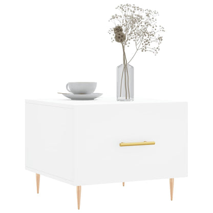 Tavolino da Salotto Bianco 50x50x40 cm in Legno Multistrato | homemem39