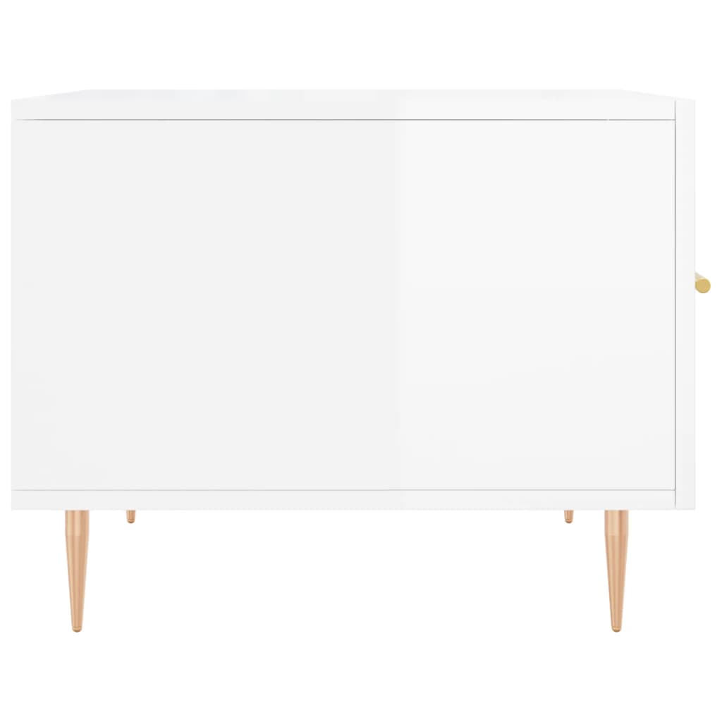 Tavolini Salotto 2pz Bianco Lucido 50x50x40cm Legno Multistrato