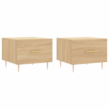 Tavolini Salotto 2pz Rovere Sonoma 50x50x40cm Legno Multistrato
