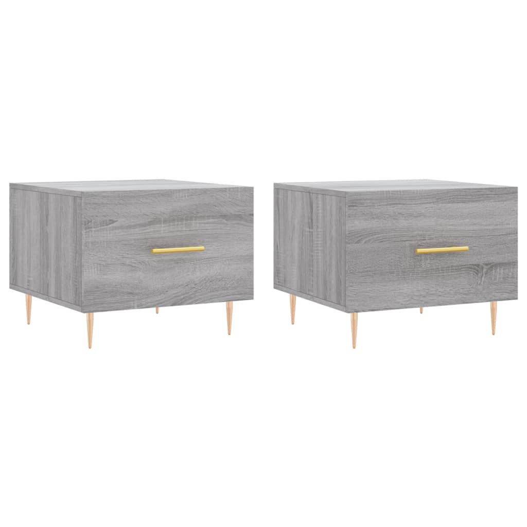 Tavolini Salotto 2pz Grigio Sonoma 50x50x40cm Legno Multistrato