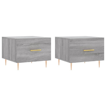 Tavolini Salotto 2pz Grigio Sonoma 50x50x40cm Legno Multistrato