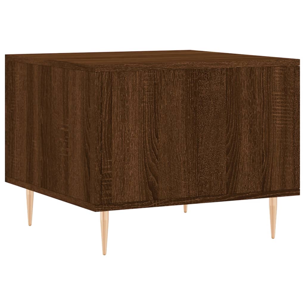 Tavolini Salotto 2 pz Rovere Marrone 50x50x40 Legno Multistrato