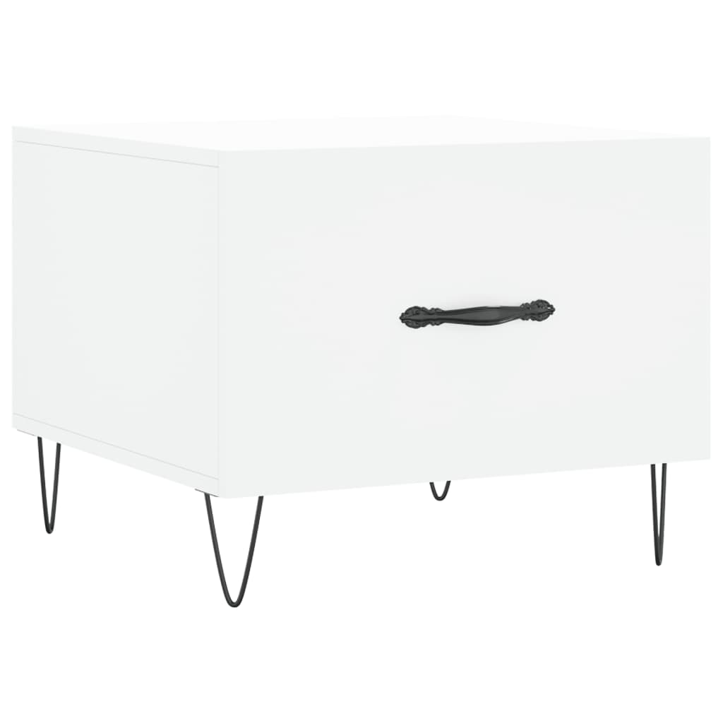 Tavolino da Salotto Bianco 50x50x40 cm in Legno Multistrato | homemem39
