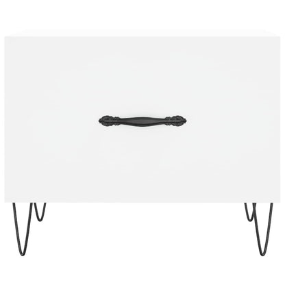 Tavolino da Salotto Bianco 50x50x40 cm in Legno Multistrato | homemem39