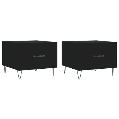 Tavolini da Salotto 2 pz Neri 50x50x40 cm in Legno Multistrato | homemem39
