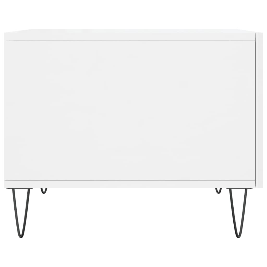 Tavolino da Salotto Bianco Lucido 50x50x40 cm Legno Multistrato | homemem39
