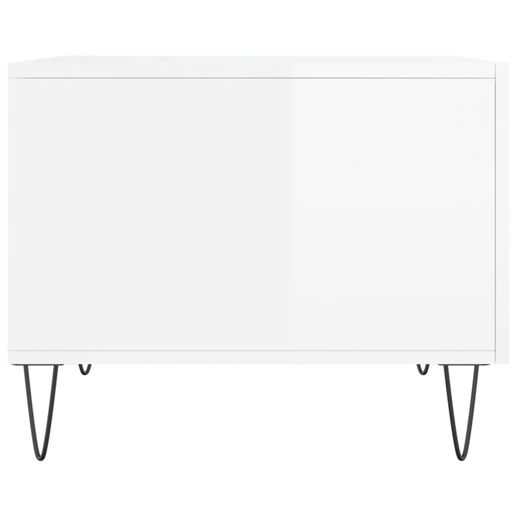Tavolini Salotto 2pz Bianco Lucido 50x50x40cm Legno Multistrato | homemem39