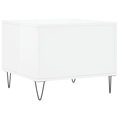 Tavolini Salotto 2pz Bianco Lucido 50x50x40cm Legno Multistrato | homemem39