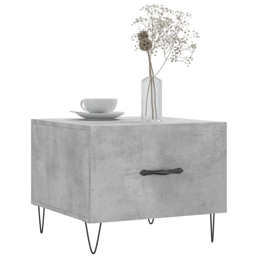 Tavolino Salotto Grigio Cemento 50x50x40 cm Legno Multistrato | homemem39