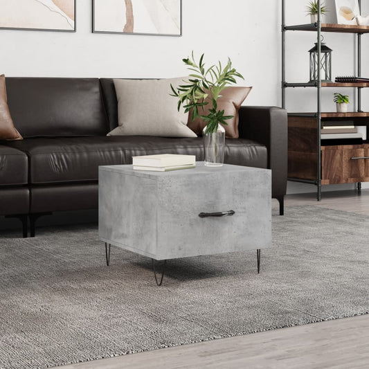 Tavolino Salotto Grigio Cemento 50x50x40 cm Legno Multistrato | homemem39
