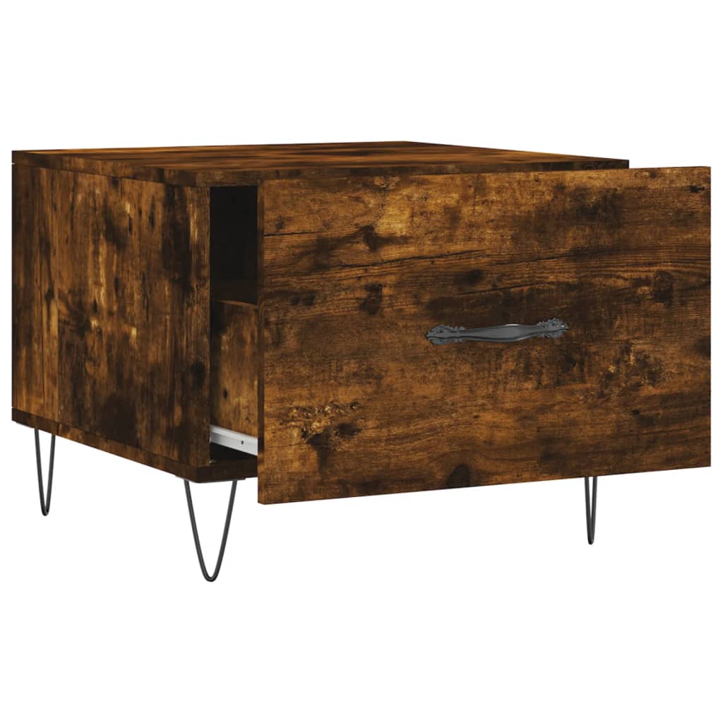 Tavolini Salotto 2 pz Rovere Fumo 50x50x40cm Legno Multistrato | homemem39