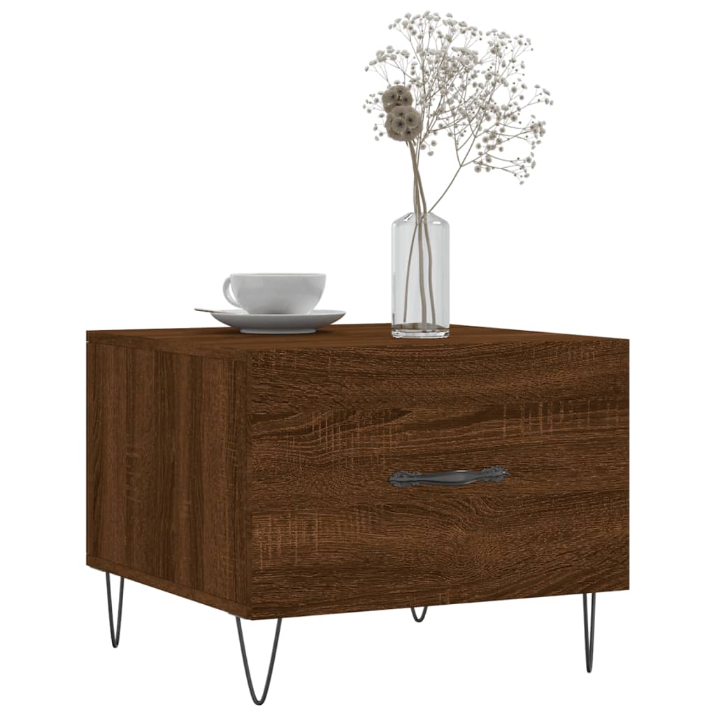 Tavolino da Salotto Rovere Marrone 50x50x40cm Legno Multistrato | homemem39