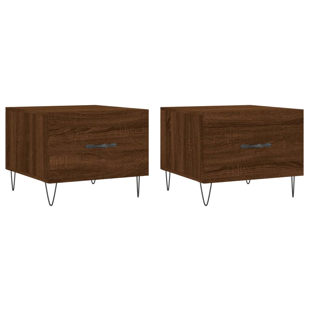 Tavolini Salotto 2 pz Rovere Marrone 50x50x40 Legno Multistrato | homemem39