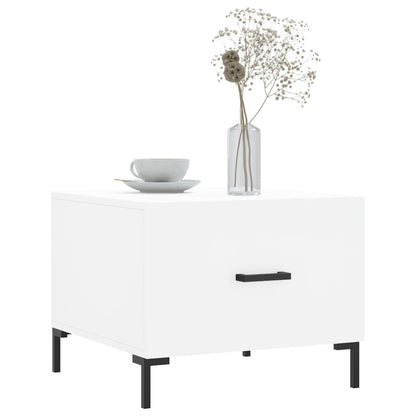 Tavolino da Salotto Bianco 50x50x40 cm in Legno Multistrato