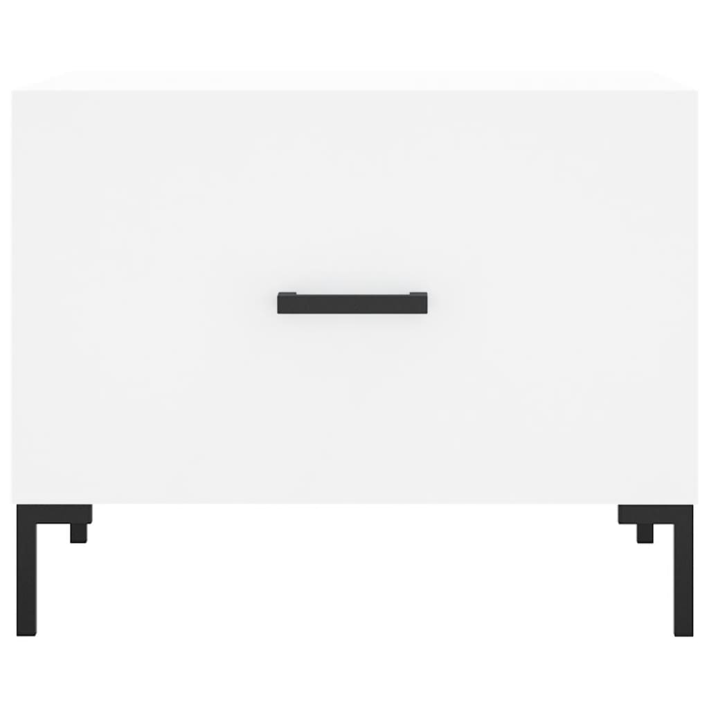 Tavolino da Salotto Bianco 50x50x40 cm in Legno Multistrato