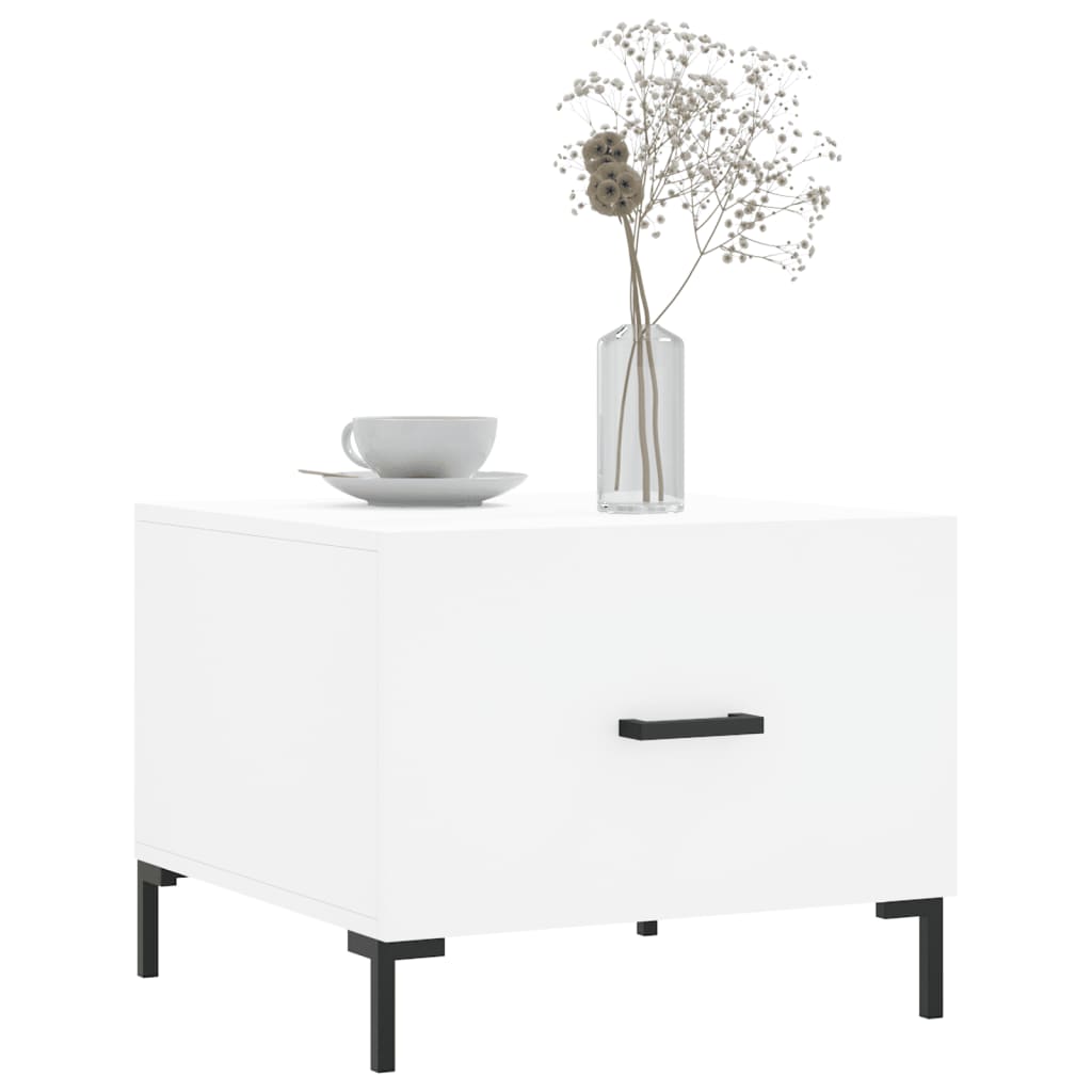 Tavolini da Salotto 2 pz Bianchi 50x50x40 cm Legno Multistrato | homemem39