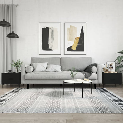 Tavolini da Salotto 2 pz Neri 50x50x40 cm in Legno Multistrato | homemem39