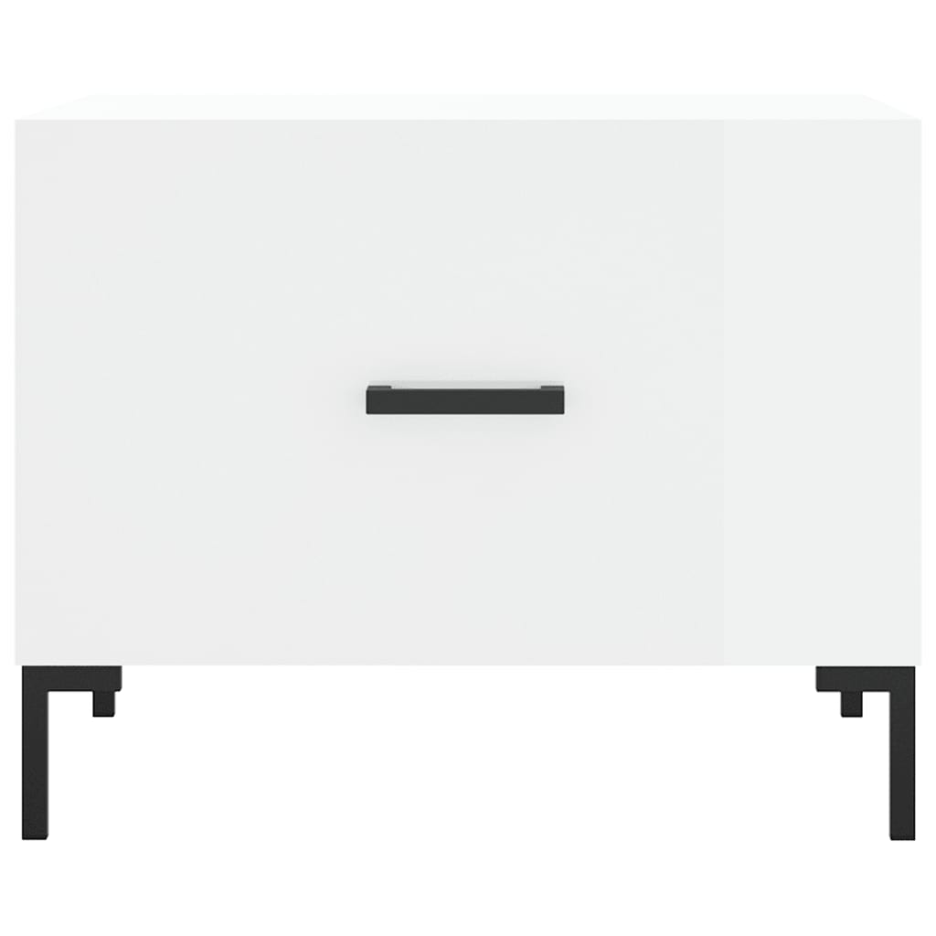 Tavolino da Salotto Bianco Lucido 50x50x40 cm Legno Multistrato | homemem39