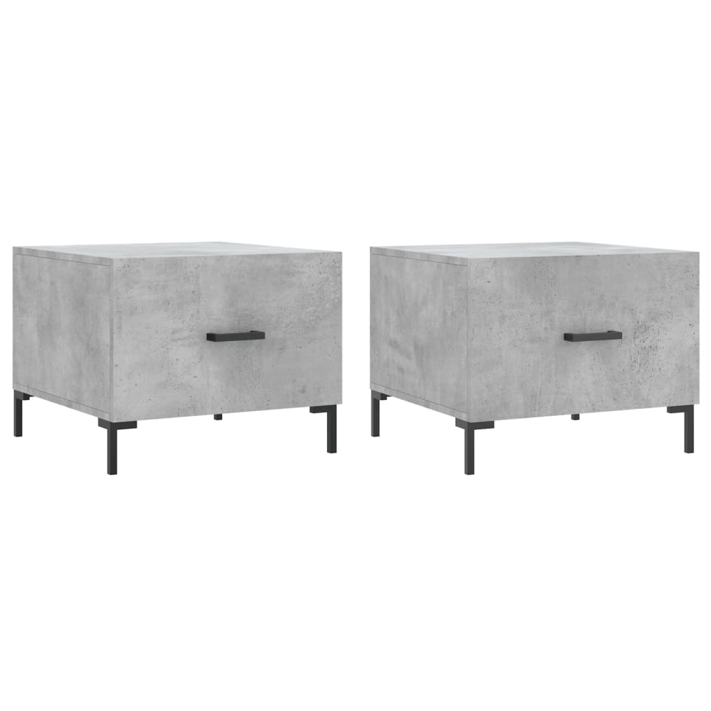 Tavolini Salotto 2pz Grigio Cemento 50x50x40 Legno Multistrato