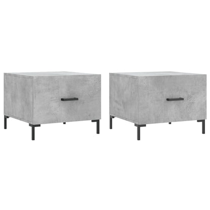 Tavolini Salotto 2pz Grigio Cemento 50x50x40 Legno Multistrato